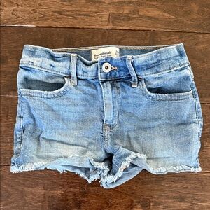 abercrombie kids faded blue denim cutoff shorts